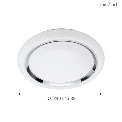 Eglo 64529 - Plafoniera dimmerabile RGBW CAPASSO-C LED/17W/230V bianco