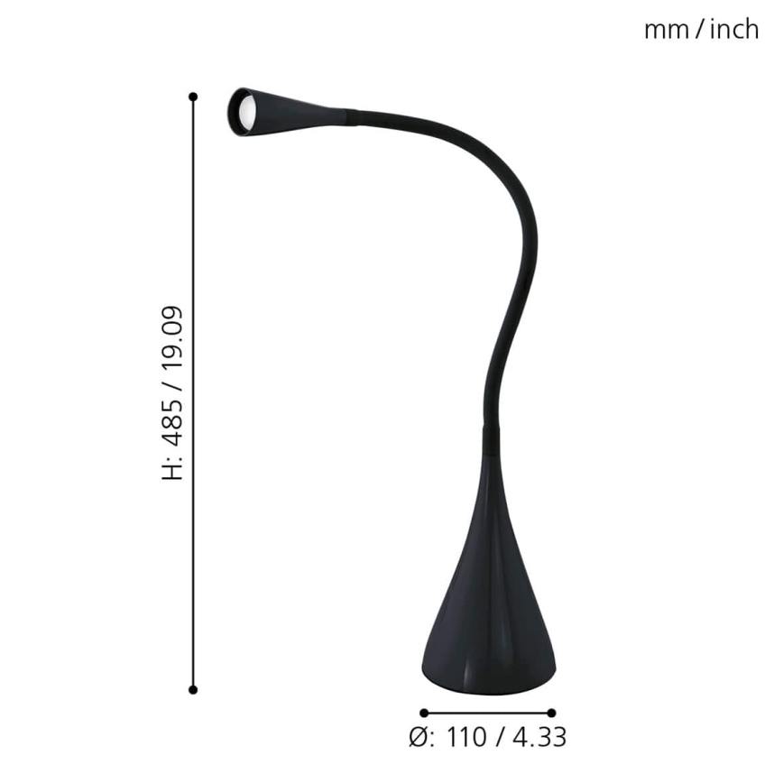 Eglo 64975 - LED Dimmerabile flessibile lampada da tavolo SNAPORA PRO LED/3,5W/230V 3000K nero
