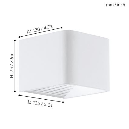 Eglo 65043 - Applique a LED da esterno DONINNI PRO LED/5W/230V IP44 bianco