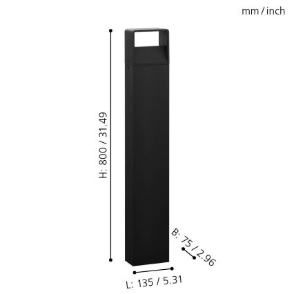 Eglo 65082 - Lampada LED da esterno DONINNI PRO LED/5W/230V 3000K 40 cm IP44 antracite