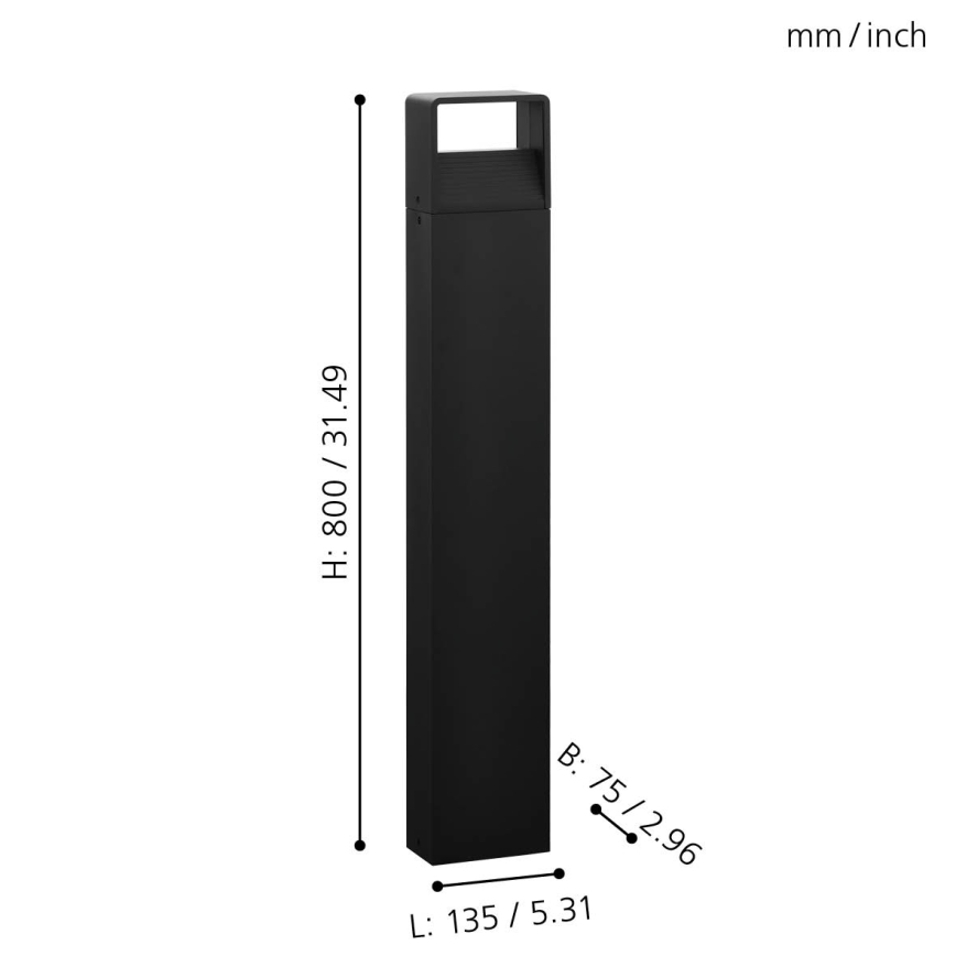 Eglo 65082 - Lampada LED da esterno DONINNI PRO LED/5W/230V 3000K 40 cm IP44 antracite