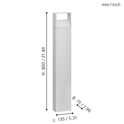 Eglo 65085 - Lampada LED da esterno DONINNI PRO LED/5W/230V 3000K 80 cm IP44 bianco