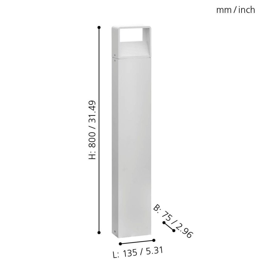 Eglo 65085 - Lampada LED da esterno DONINNI PRO LED/5W/230V 3000K 80 cm IP44 bianco