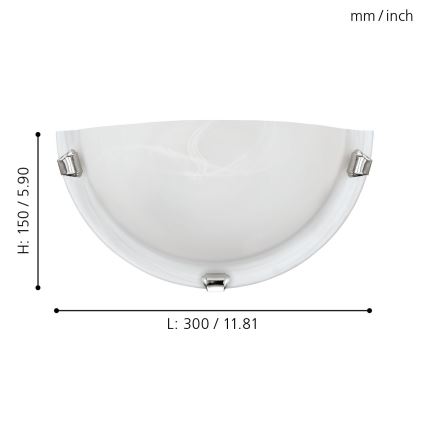 Eglo - Applique 1xE27/60W/230V in vetro alabastrino
