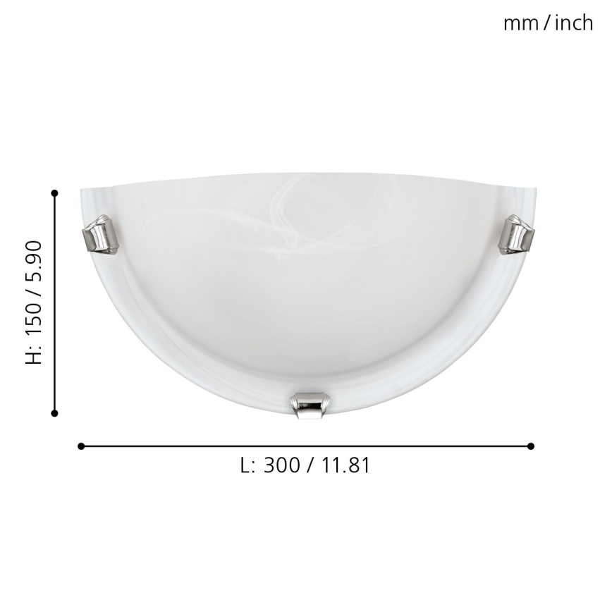 Eglo - Applique 1xE27/60W/230V in vetro alabastrino