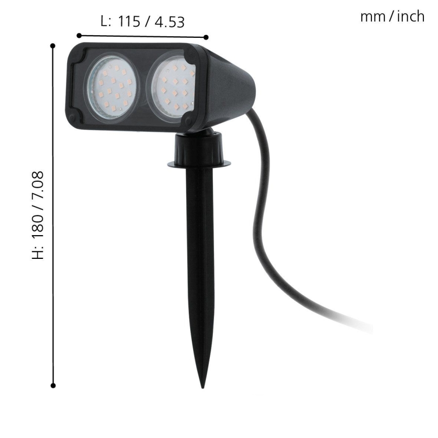 Eglo 75315 - Lampada LED da esterno NEMA 2xGU10/2,8W/230V 3000K IP44