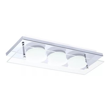 Eglo 75328 - Plafoniera LED da soffitto ABIOLA, 3 × 6 W, 230 V, cromo lucido