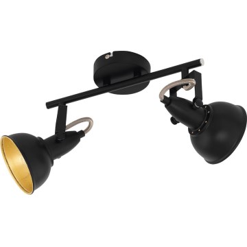 Eglo 75512 - Faretto THORNTON 2xE14/28W/230V nero/oro