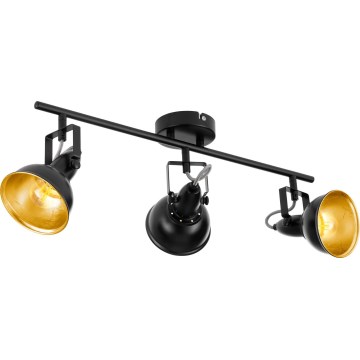 Eglo 75513 - Faretto THORNTON 3xE14/28W/230V nero/oro