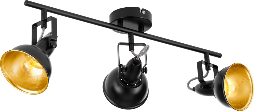 Eglo 75513 - Faretto THORNTON 3xE14/28W/230V nero/oro