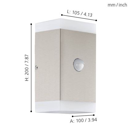 Eglo - Applique LED da esterno con sensore 2xGU10/4,6W/230V IP44