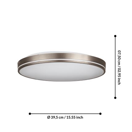 Eglo - Plafoniera LED dimmerabile LED/22W/230V 3000-6500K + telecomando