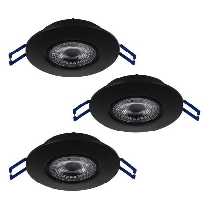 Eglo 75765 - SET 3x Lampada LED da incasso ZUJAR LED/3,4W/230V nero