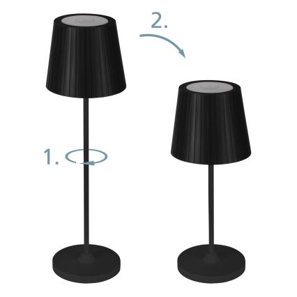 Eglo - Lampada da tavolo ricaricabile dimmerabile a LED per esterni LED/3,8W/5V 2400/3000/4000K 2000 mAh IP44 nera