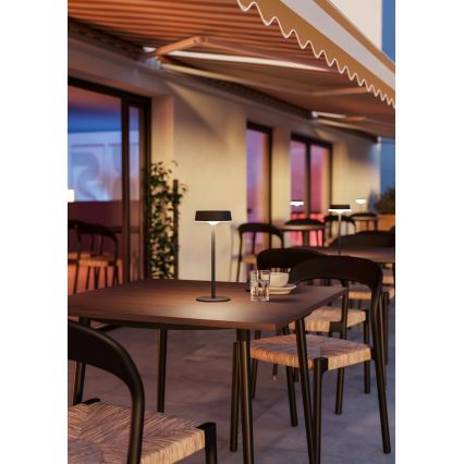 Eglo - Lampada da tavolo LED dimmerabile ricaricabile a energia solare a sfioramento LED/3W/5V 3000-6000K 1800 mAh IP44 nero