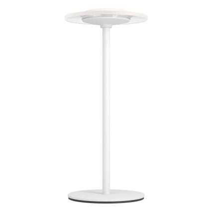 Eglo - Lampada da tavolo ricaricabile LED RGBW dimmerabile con controllo a sfioramento, 5V, 2000 mAh, bianca