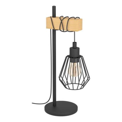 Eglo 780173 - Lampada da tavolo TABODI 1xE27/40W/230V pino/nero