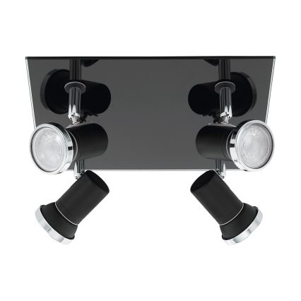 Eglo 780428 - Faretto LED da bagno BABILONE 4xGU10/3W/230V IP44 nero