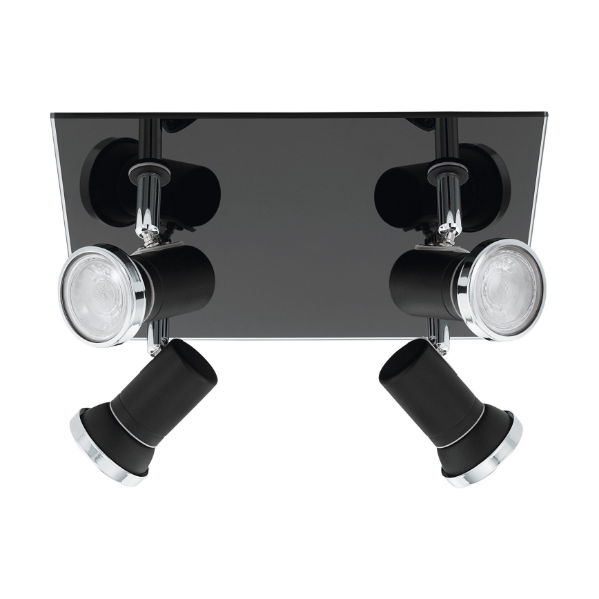 Eglo 780428 - Faretto LED da bagno BABILONE 4xGU10/3W/230V IP44 nero