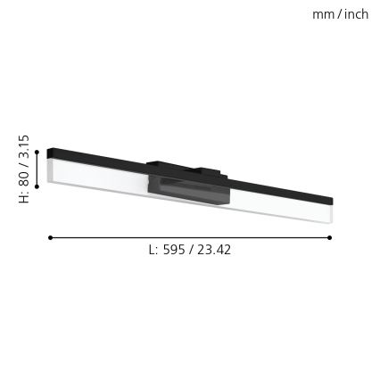 Eglo 780432 - Illuminazione a LED per specchi da bagno YANGUAS LED/11W/230V 3000K 59,5 cm IP44