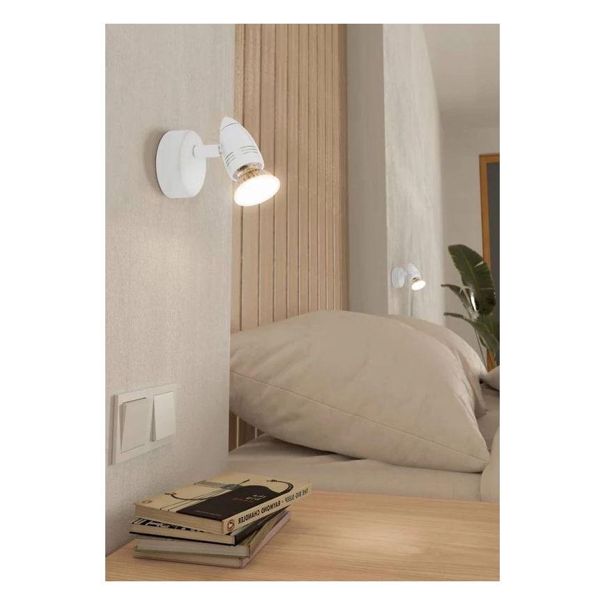 Eglo 780447 - Luce Spot da parete a LED SABADELL 1xGU10/2,8W/230V 3000K bianco