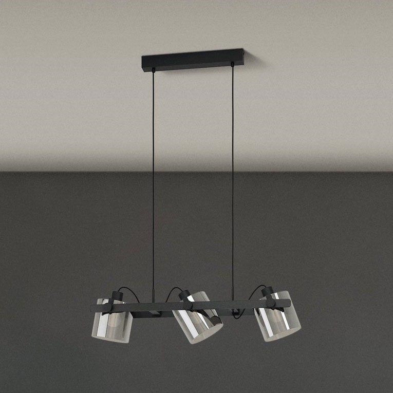 Eglo 780478 - Lampadario a sospensione con filo CALERINO 3xE27/40W/230V nero
