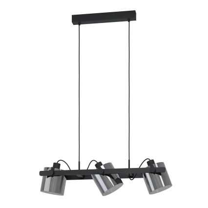 Eglo 780478 - Lampadario a sospensione con filo CALERINO 3xE27/40W/230V nero