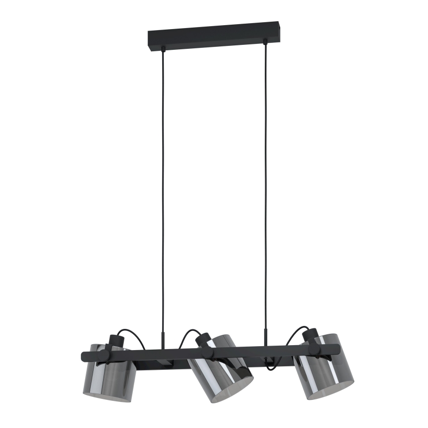 Eglo 780478 - Lampadario a sospensione con filo CALERINO 3xE27/40W/230V nero