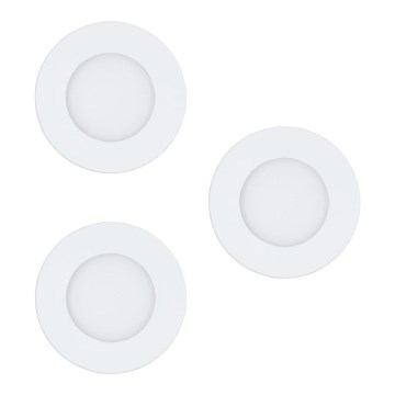 Eglo 78195 - Confezione da 3 faretti da incasso LED FUEVA, 2,7W, 230V, Ø 8,5 cm