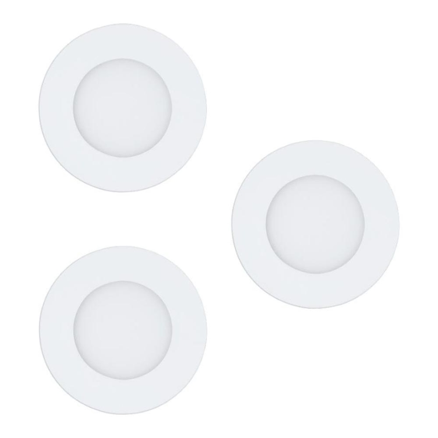 Eglo 78195 - Confezione da 3 faretti da incasso LED FUEVA, 2,7W, 230V, Ø 8,5 cm