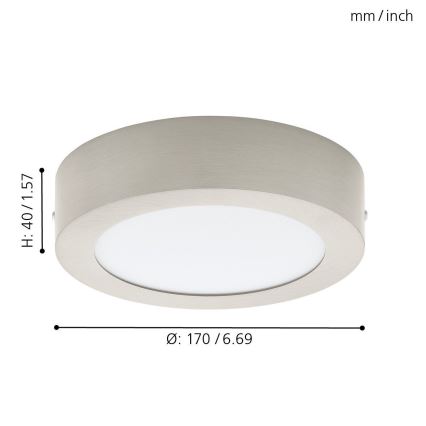 Eglo 78213 - Plafoniera FUEVA LED/10,9W/230V Ø 17 cm