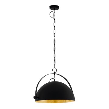 Eglo 78441 - Lampadario a sospensione con catena COVALEDA 1xE27/60W/230V nero