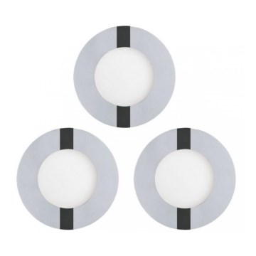 Eglo 78733 - SET 3x Lampada LED da incasso per bagni FUEVA 1xLED/2,7W/230V IP44