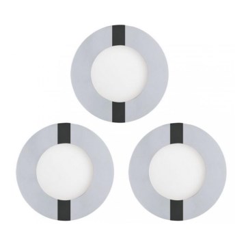 Eglo 78733 - Set da 3 faretti LED da incasso per bagno FUEVA 1x LED/2,7W/230V IP44 Ø 8,5 cm