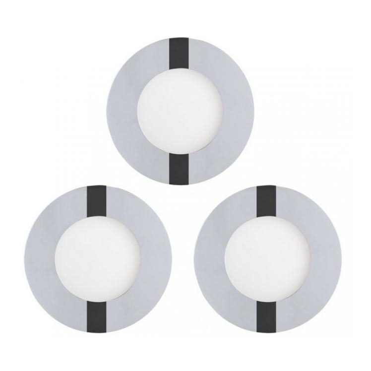 Eglo 78733 - Set da 3 faretti LED da incasso per bagno FUEVA 1x LED/2,7W/230V IP44 Ø 8,5 cm