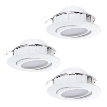 Eglo 78755 - SET 3x Lampada LED da incasso PINEDA 1xLED/6W/230V 3000K bianco
