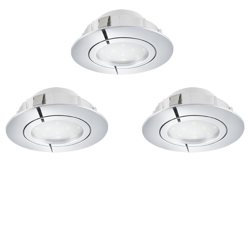 Eglo 78761 - SET 3x Lampada da incasso LED dimmerabile PINEDA 1xLED/6W/230V 3000K cromo lucido