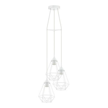 Eglo 79083 - Lampadario a cavo BYRON 3xE27/60W/230V bianco