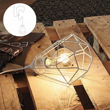 Eglo 79085 - Lampada da tavolo con spina BYRON 1xE27/60W/230V bianca