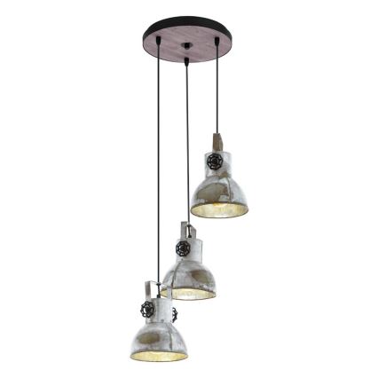 Eglo 79371 - Lampadario a sospensione con cavo BARNSTAPLE 3xE27/40W/230V marrone/patina