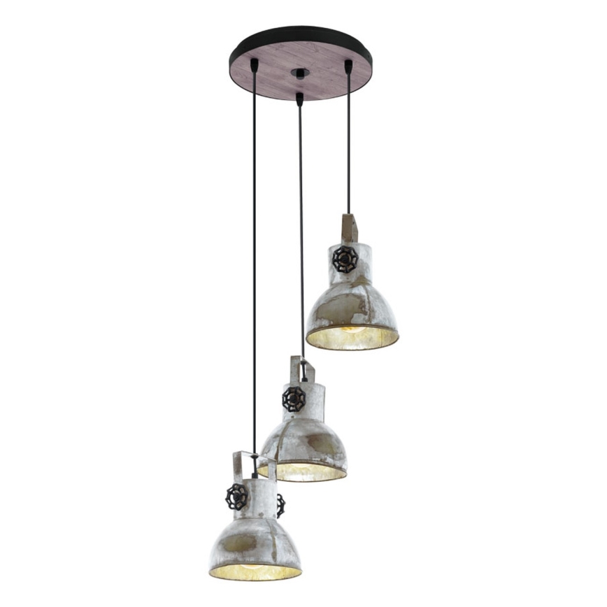Eglo 79371 - Lampadario a sospensione con cavo BARNSTAPLE 3xE27/40W/230V marrone/patina