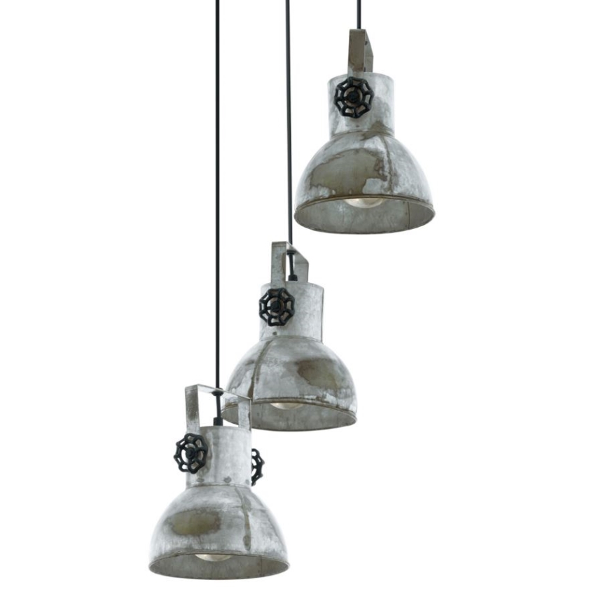 Eglo 79371 - Lampadario a sospensione con cavo BARNSTAPLE 3xE27/40W/230V marrone/patina