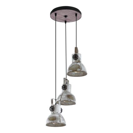 Eglo 79371 - Lampadario a sospensione con cavo BARNSTAPLE 3xE27/40W/230V marrone/patina
