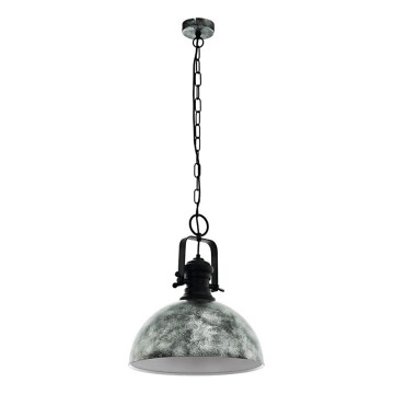 Eglo 79415 - Lampadario a catena SADDINGTON 1xE27/60W/230V grigio