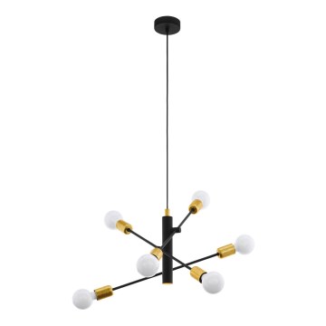 Eglo 79453 - Lampadario a sospensione con filo SAN ROBERTO 6xE27/60W/230V nero/oro