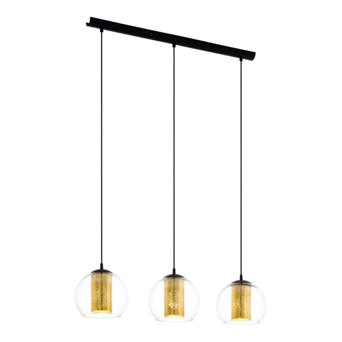 Eglo 79461 - Lampada a sospensione su cavo BOLSANO 3xE27/28W/230V oro/nero