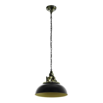 Eglo 79463 - Lampadario a sospensione con catena PETRITOLI 1xE27/60W/230V nero