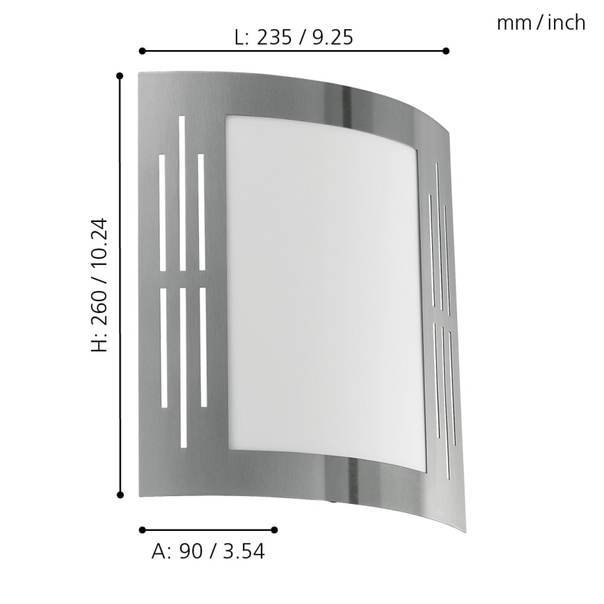 EGLO - Lampada a muro esterna 1xE27/15W/230V IP44