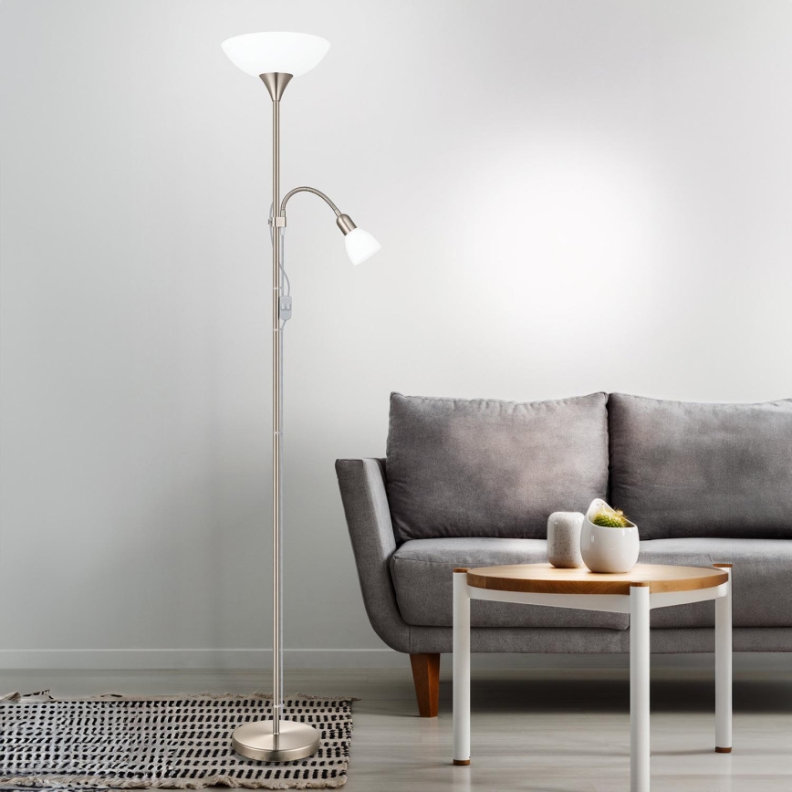 Da Cromo Up 1xe27 25w 2 60w1xe14 Eglo 82842Lampada Terra QtdrCshxB