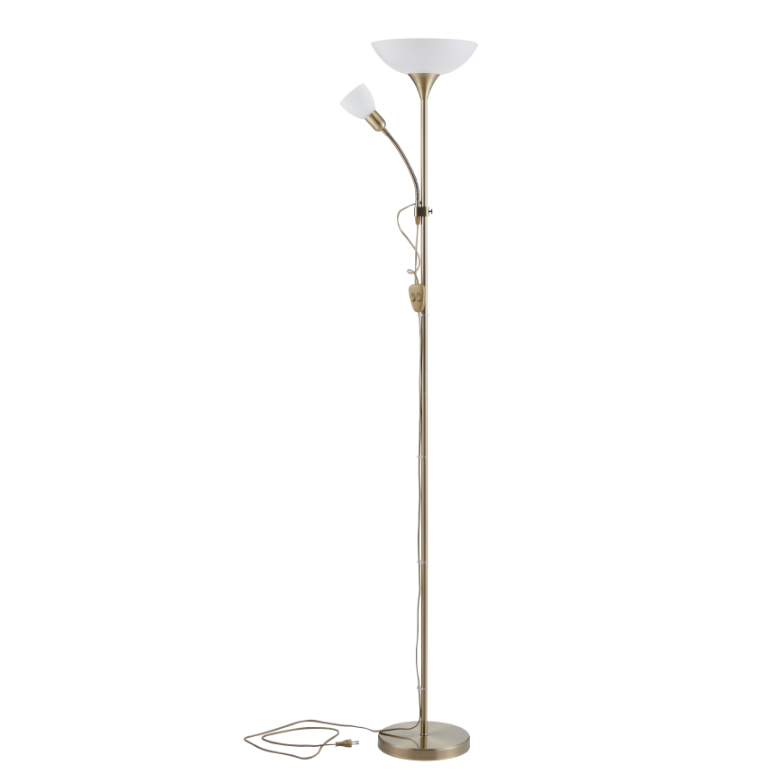 EGLO - Lampada con piedistallo 1xE27/60W + 1xE14/25W ottone